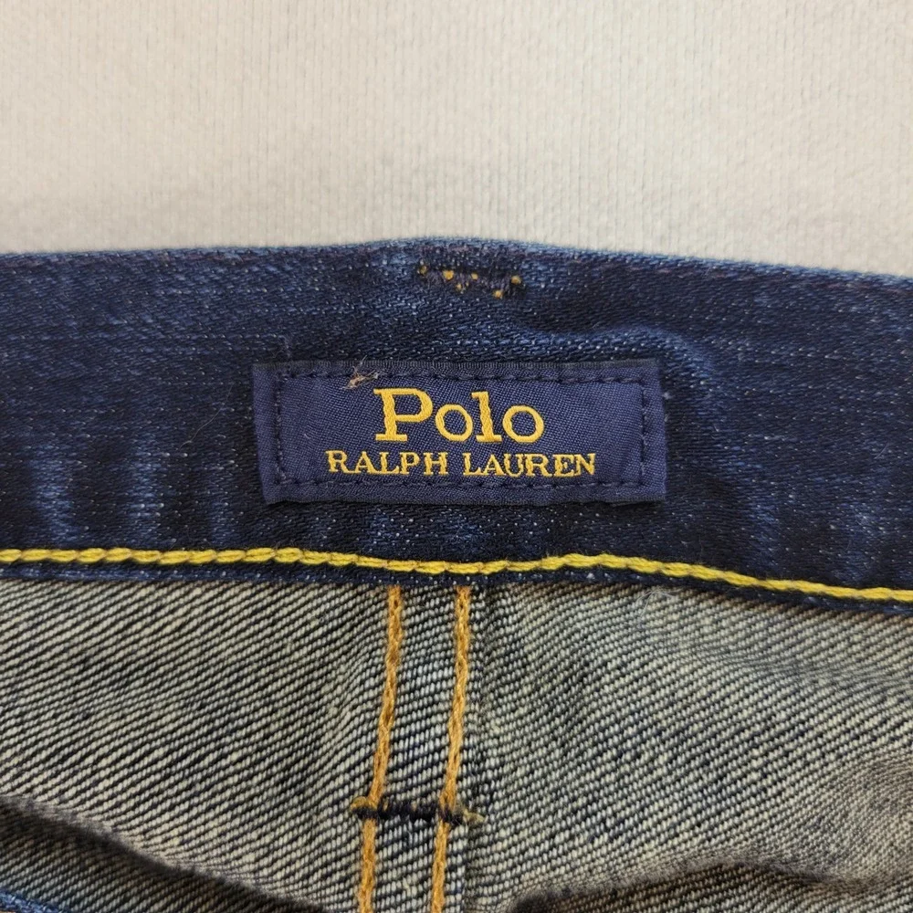 Polo Ralph Lauren Jeans Mens 36x30 Blue Varick Slim Straight Dark Wash Denim